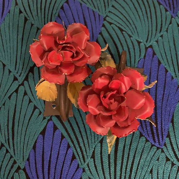 Anthropologie Metal Flower Curtain Tie Backs